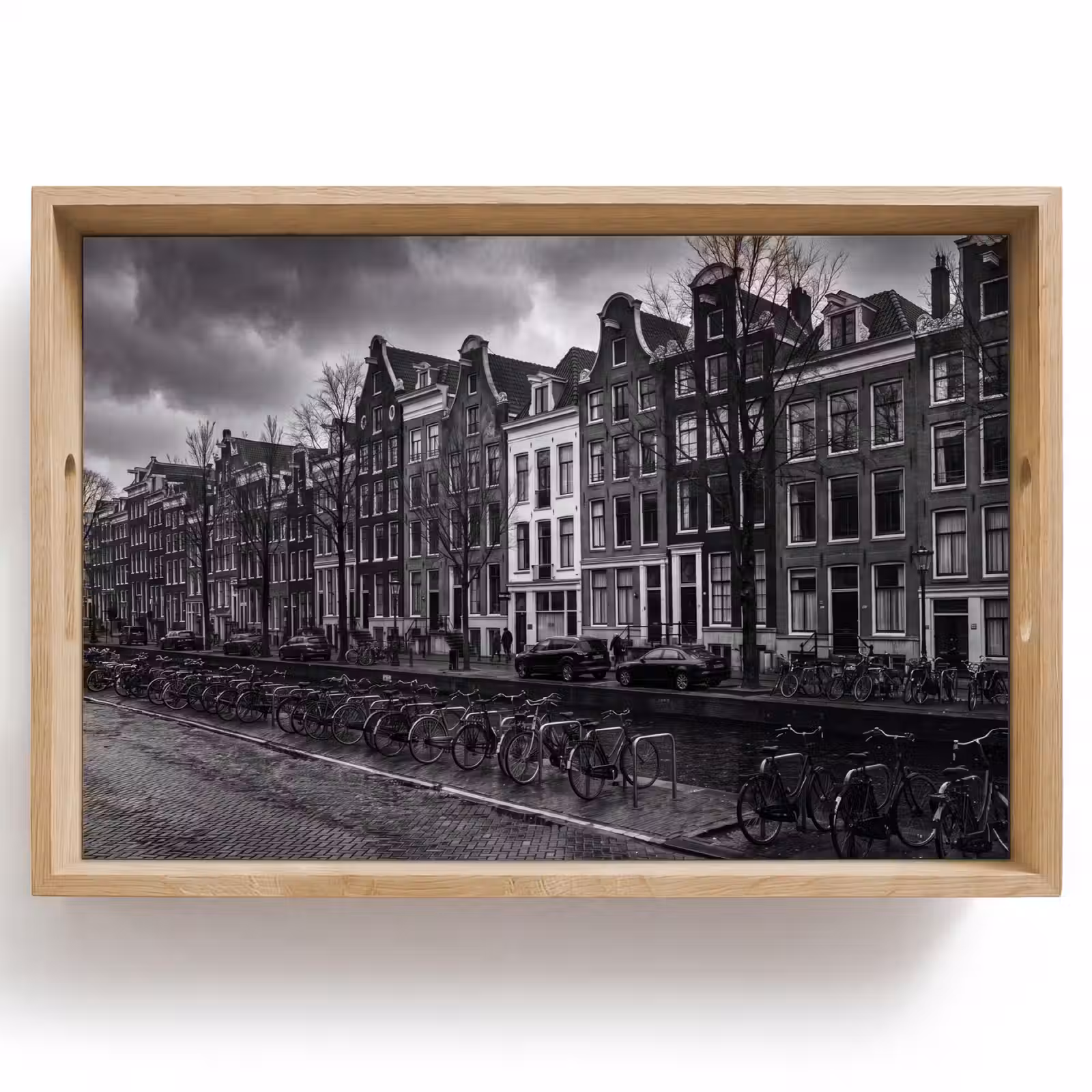 Dienblad - Huis - Gracht - Amsterdam - Architectuur - Zwart-wit — 1