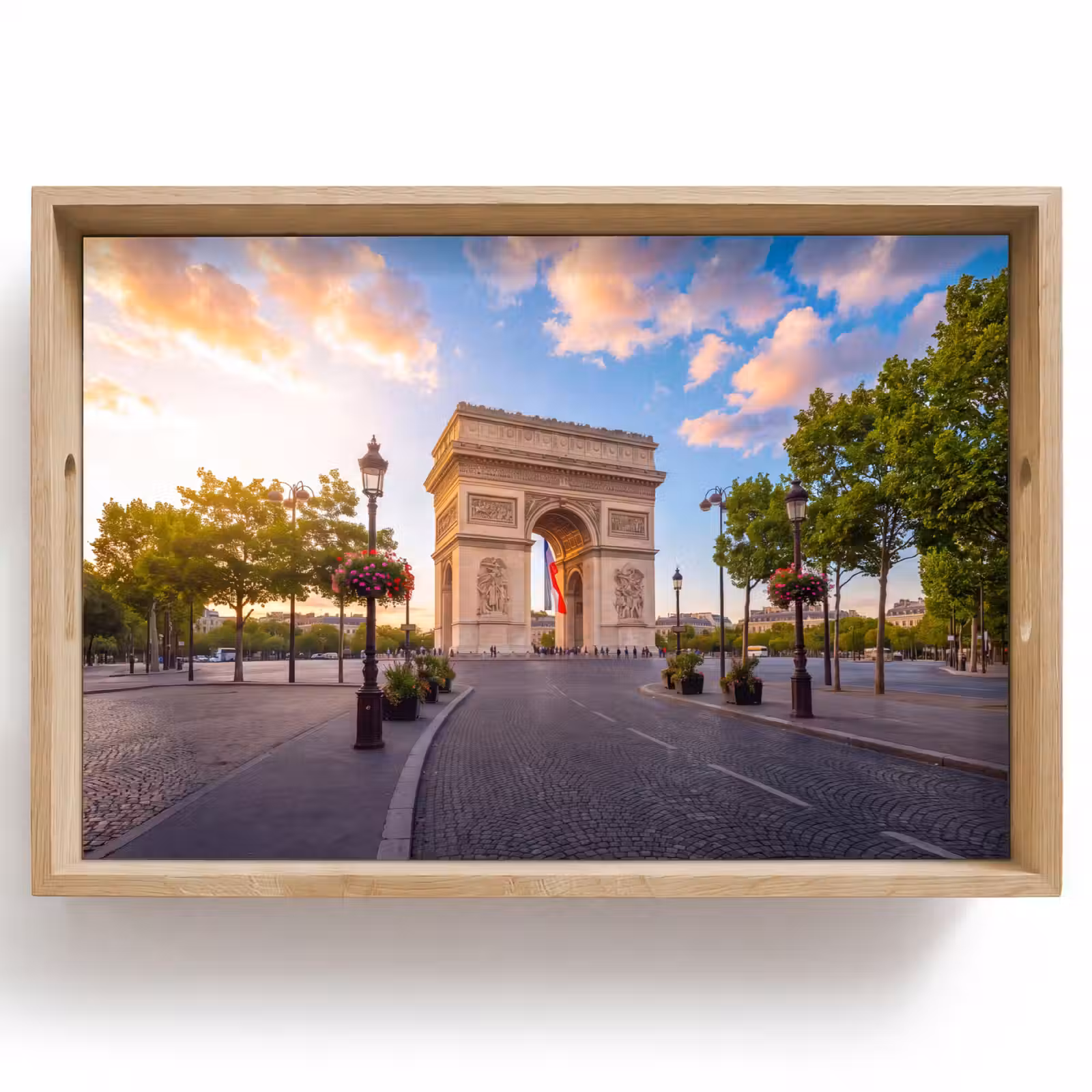 Dienblad - Monument - Parijs - Zonsondergang - Architectuur - Goud — 1