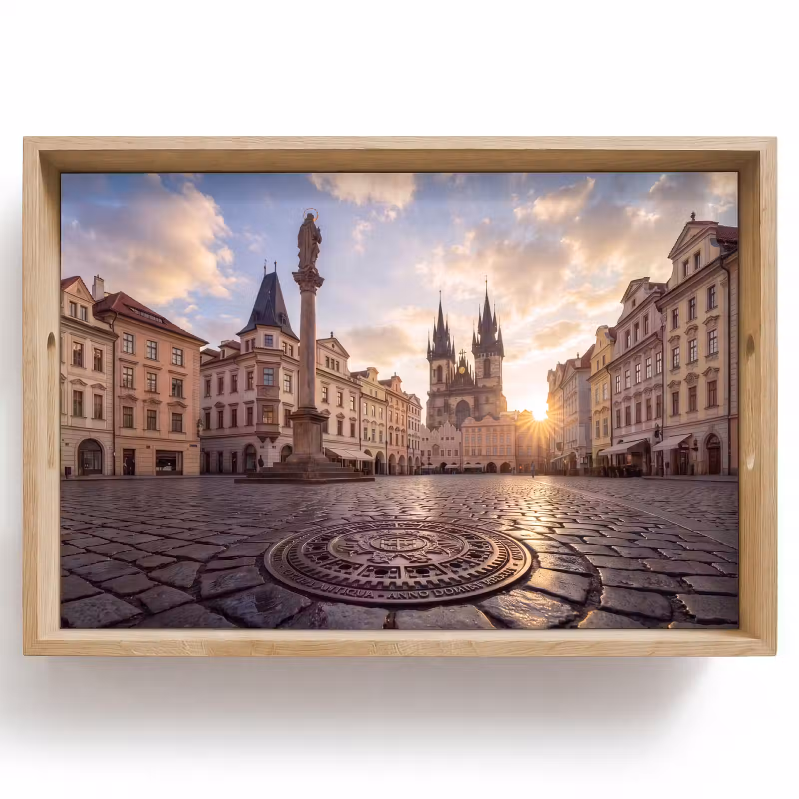 Dienblad - Stad - Praag - Ochtend - Architectuur - Goud — 1