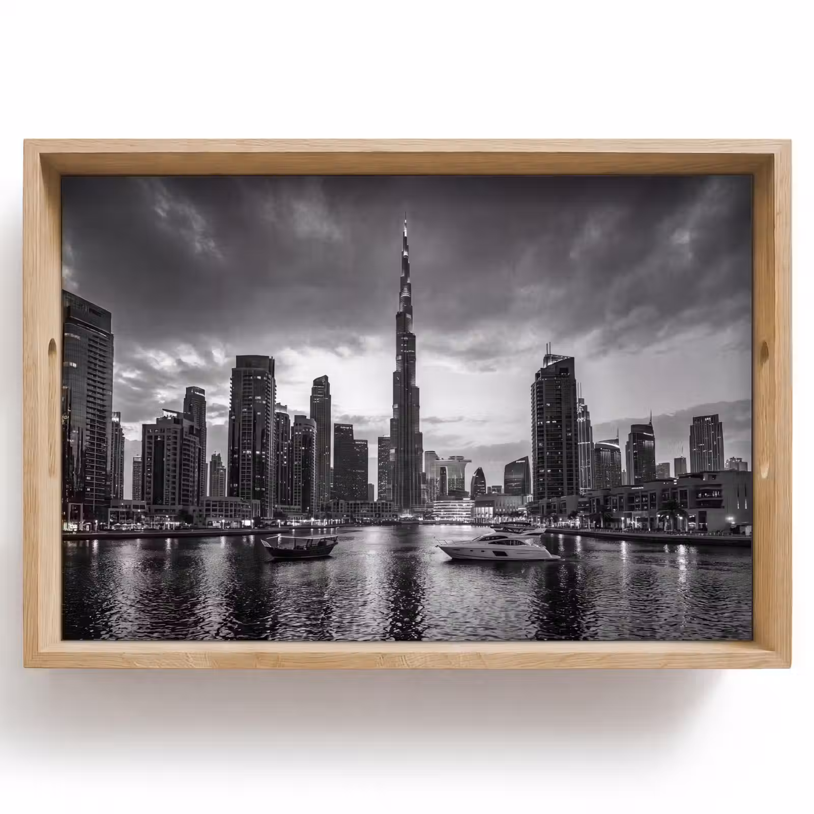 Dienblad - Stad - Skyline - Architectuur - Avond - Zwart-wit — 1