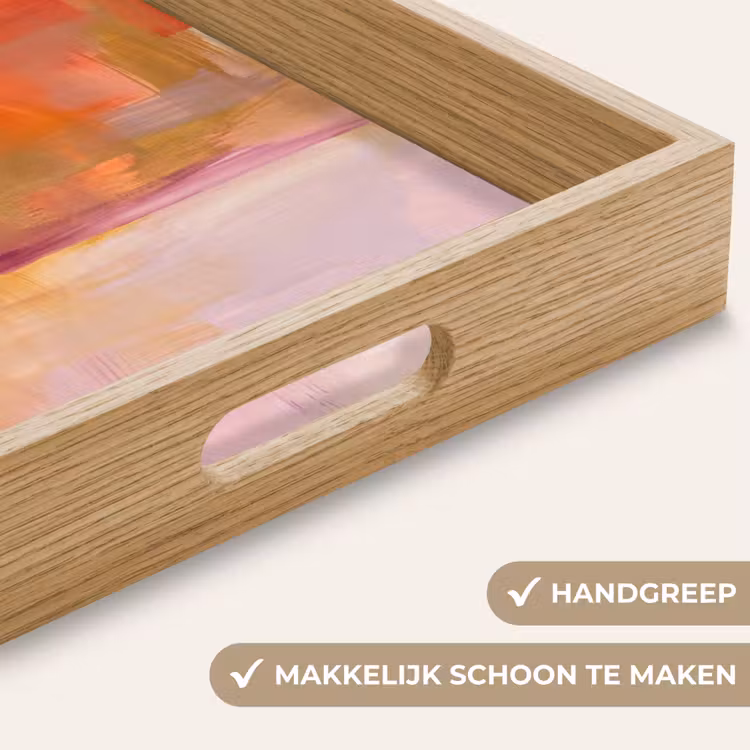 Dienblad - Abstract - Borstelstreken - Kunst - Paars - Goud — 5