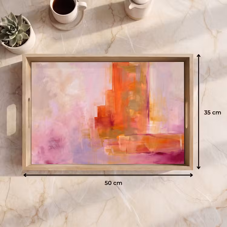 Dienblad - Abstract - Borstelstreken - Kunst - Paars - Goud — 9
