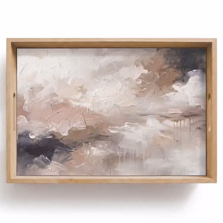 Dienblad - Abstract - Textuur - Kunst - Modern - Beige — 1