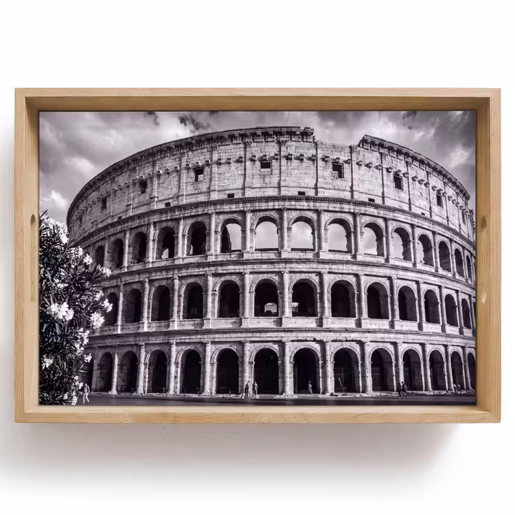 Dienblad - Architectuur - Colosseum - Rome - Historisch - Zwart-wit — 1