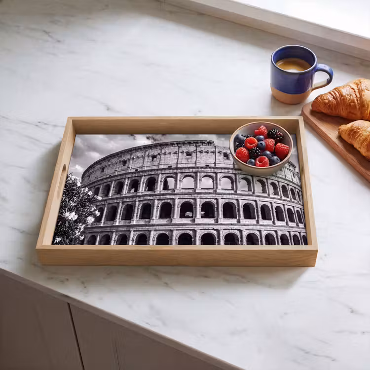 Dienblad - Architectuur - Colosseum - Rome - Historisch - Zwart-wit — 4
