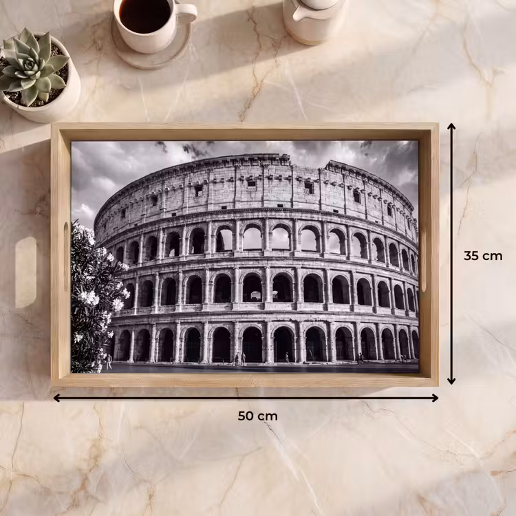 Dienblad - Architectuur - Colosseum - Rome - Historisch - Zwart-wit — 9