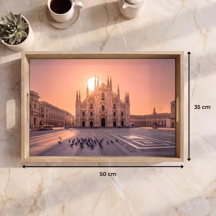 Dienblad - Architectuur - Milaan - Plein - Zonsopgang - Oranje — 9