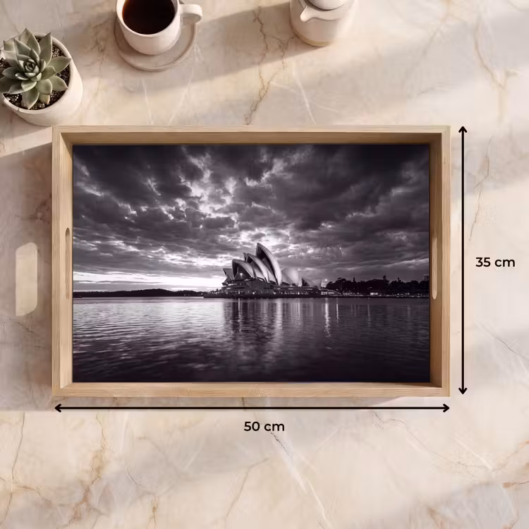 Dienblad - Architectuur - Water - Stad - Modern - Zwart-wit — 9