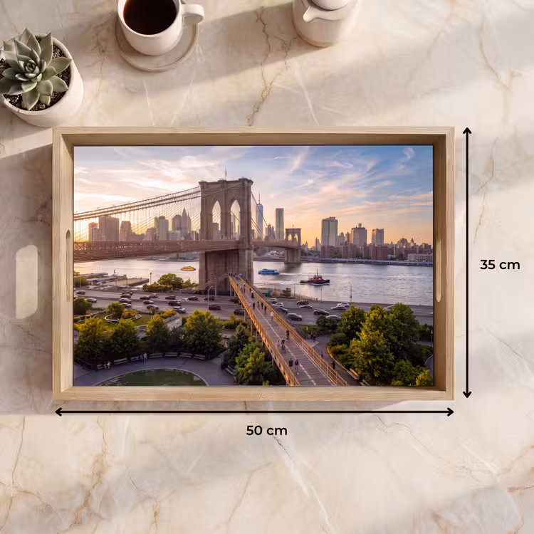 Dienblad - Brug - Rivier - Stad - Zonsondergang - Architectuur — 9