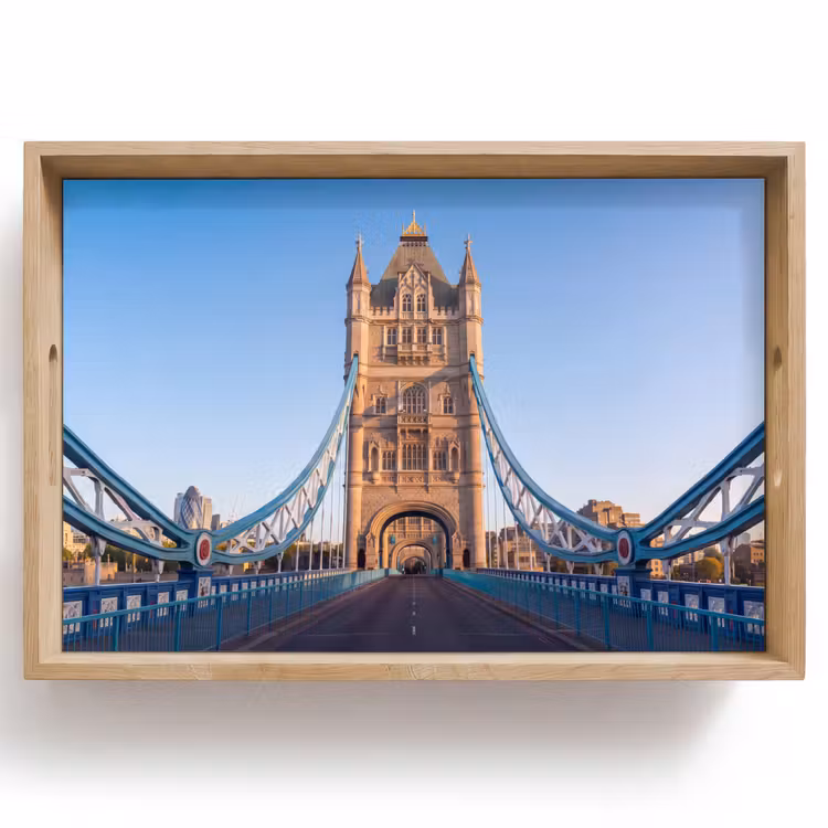 Dienblad - Brug - Toren - Architectuur - Klassiek - Blauw — 1