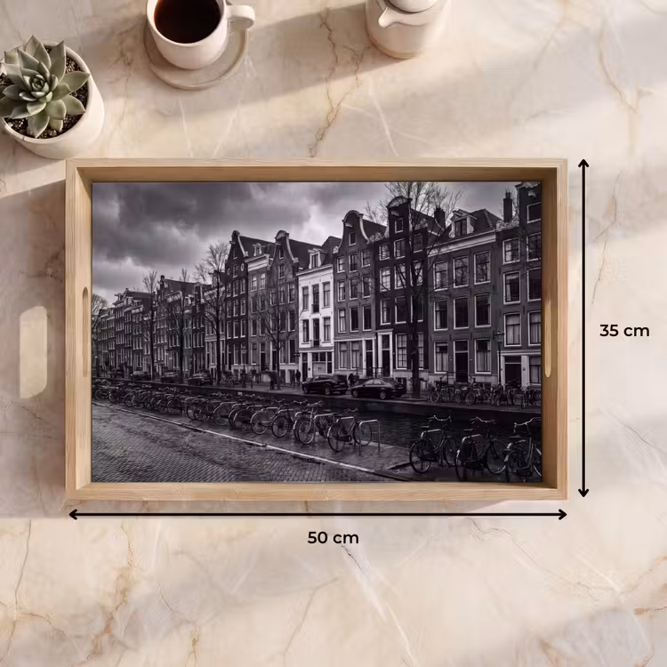 Dienblad - Huis - Gracht - Amsterdam - Architectuur - Zwart-wit — 9