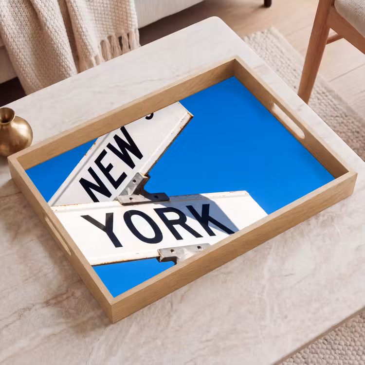 Dienblad - New York - Straatbord - Stad - Urban - Blauw — 2