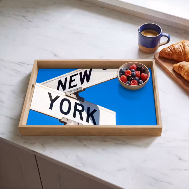 Dienblad - New York - Straatbord - Stad - Urban - Blauw — 4