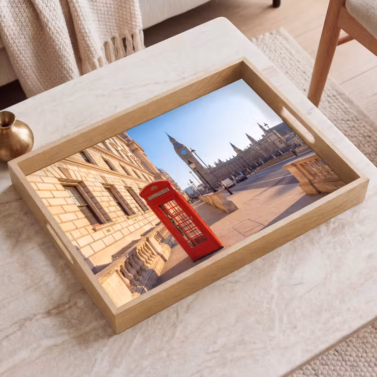 Dienblad - Telefooncel - Rood - Londen - Stad - Architectuur — 2