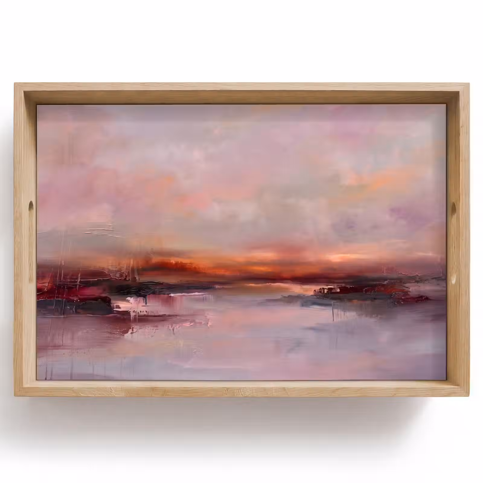 Dienblad - Landschap - Zonsondergang - Abstract - Modern - Roze — 1