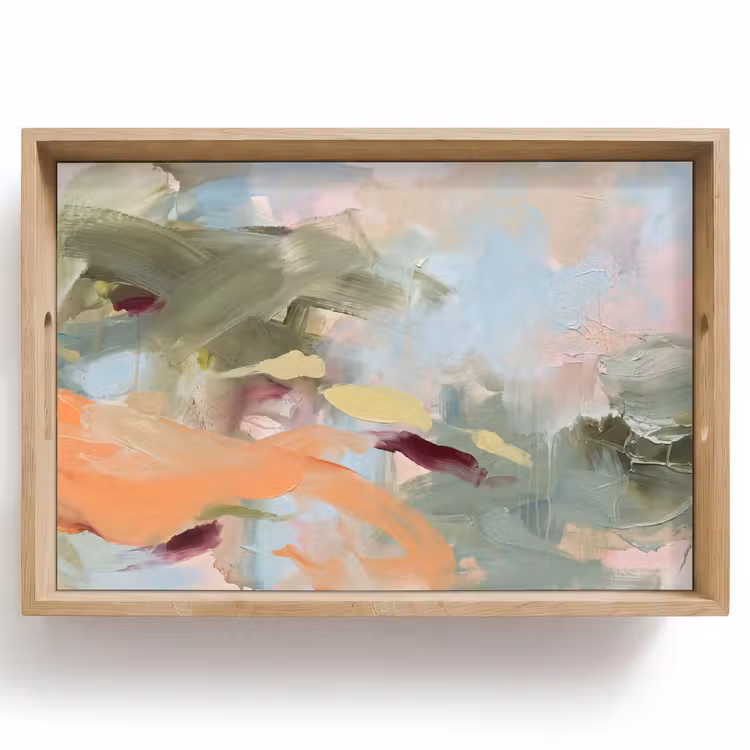 Dienblad - Abstract - Borstelstreken - Kunst - Modern - Pastel — 1