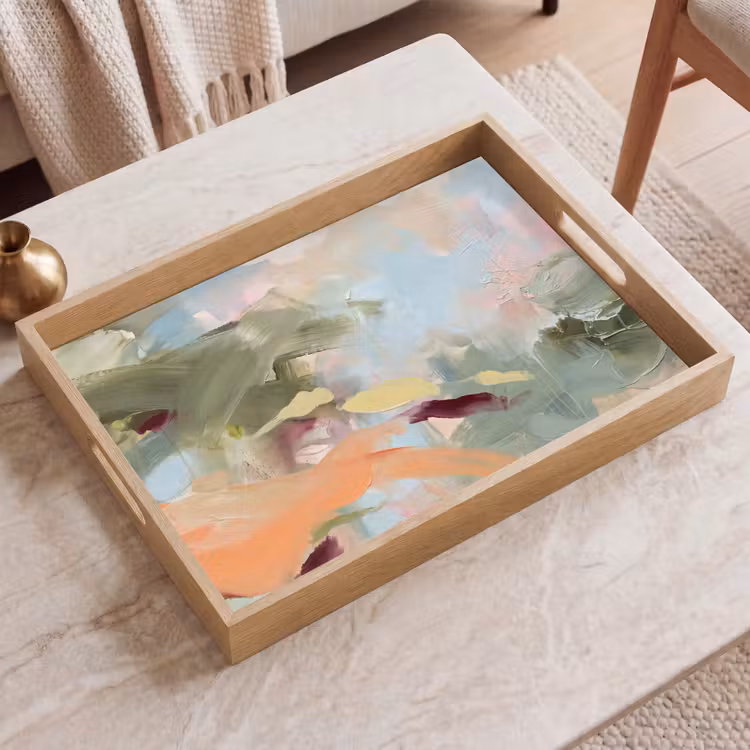Dienblad - Abstract - Borstelstreken - Kunst - Modern - Pastel — 2