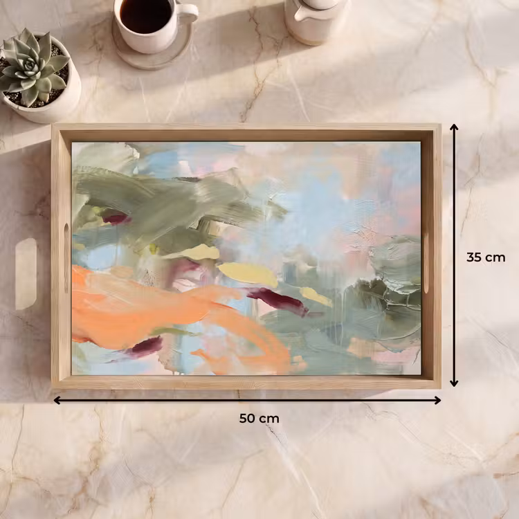 Dienblad - Abstract - Borstelstreken - Kunst - Modern - Pastel — 9