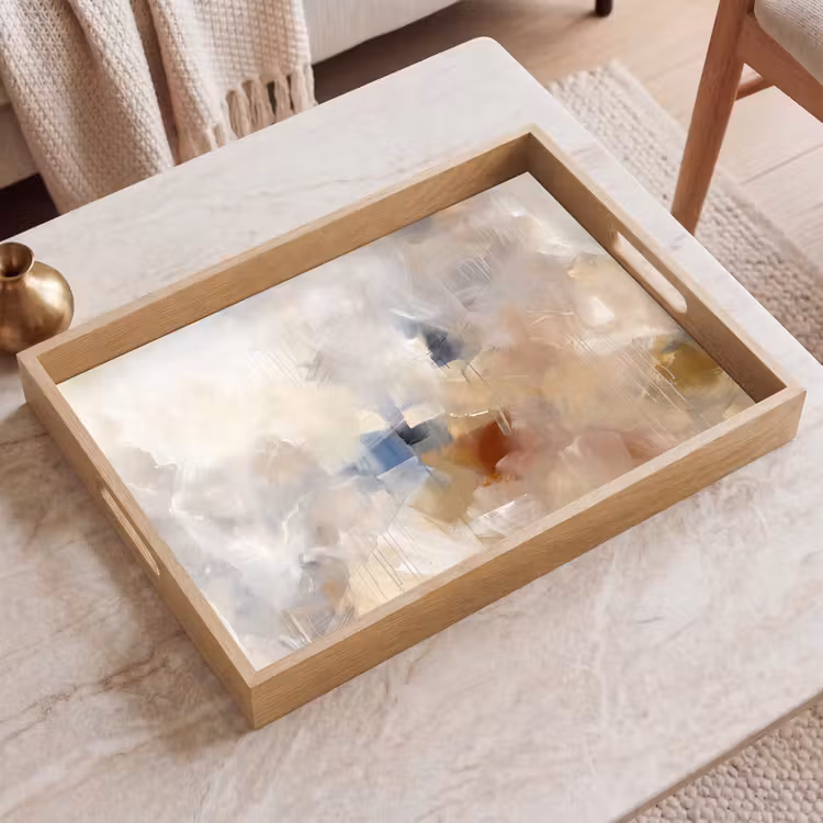 Dienblad - Abstract - Borstelstreken - Modern - Beige - Kunst — 2