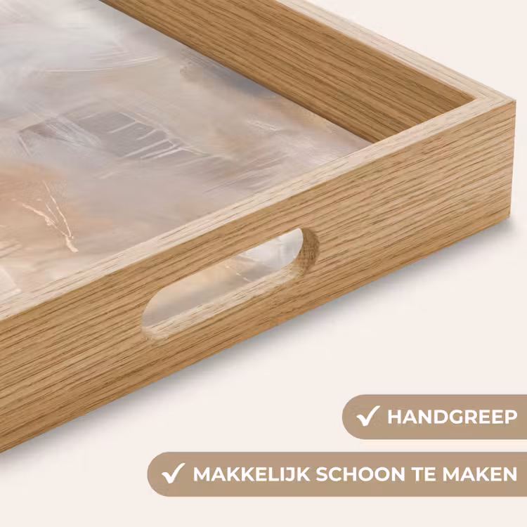 Dienblad - Abstract - Borstelstreken - Modern - Beige - Kunst — 5