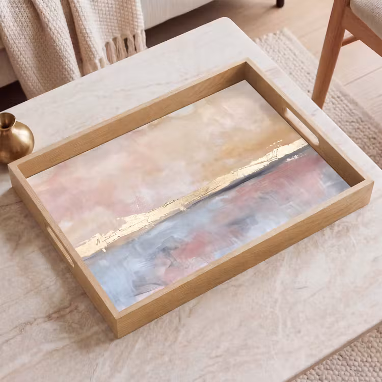 Dienblad - Abstract - Horizontaal - Kunst - Roze - Goud — 2