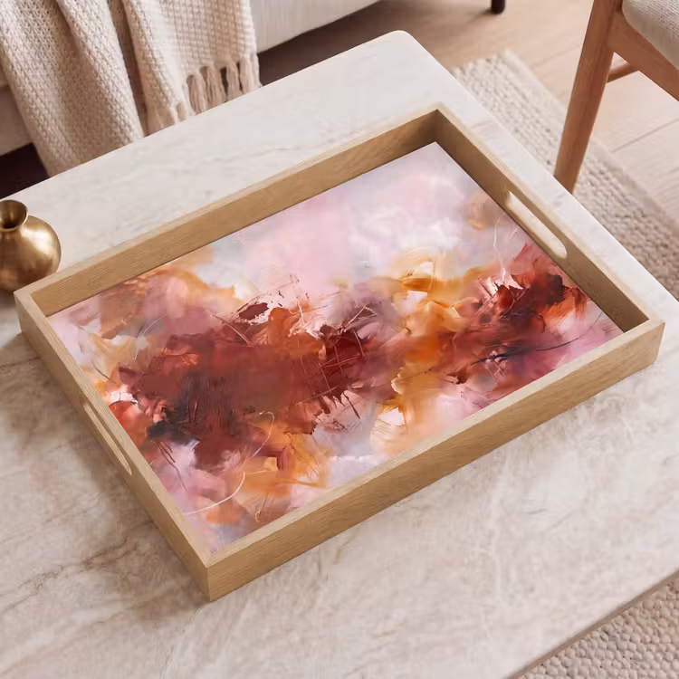 Dienblad - Abstract - Kleurrijk - Kunst - Modern - Roze-Rood — 2