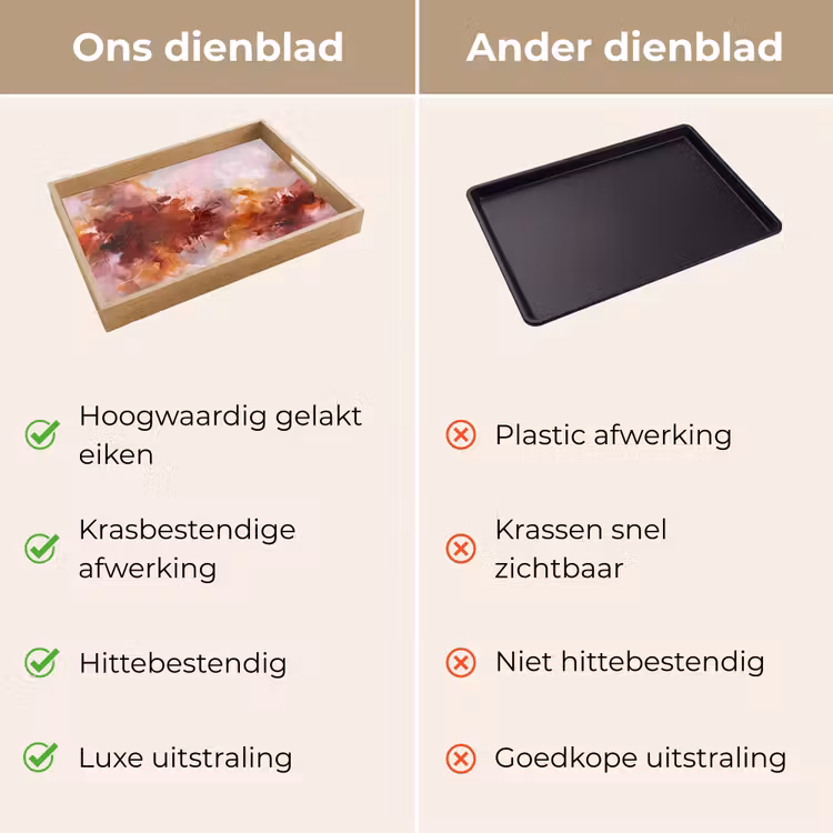 Dienblad - Abstract - Kleurrijk - Kunst - Modern - Roze-Rood — 3
