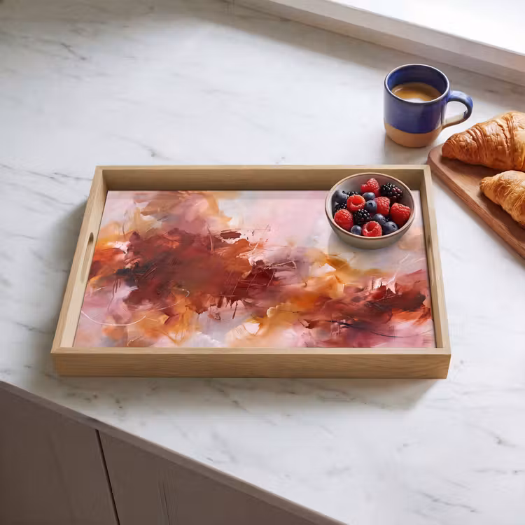 Dienblad - Abstract - Kleurrijk - Kunst - Modern - Roze-Rood — 4