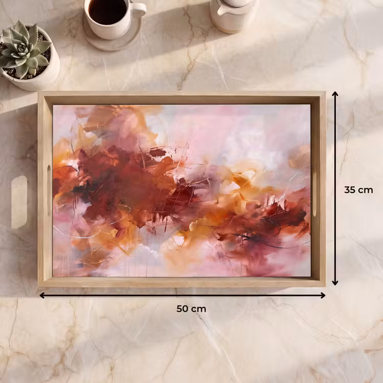Dienblad - Abstract - Kleurrijk - Kunst - Modern - Roze-Rood — 9