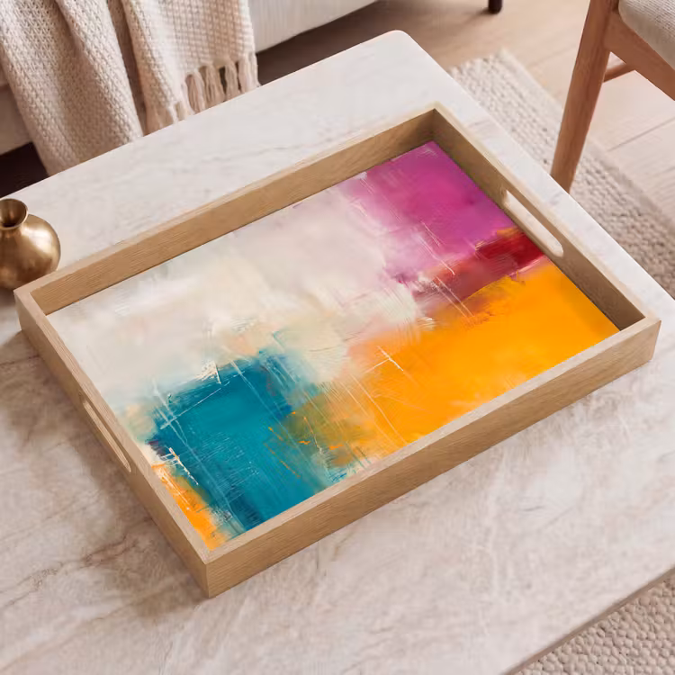 Dienblad - Abstract - Kleurrijk - Modern - Kunst - Oranje — 2