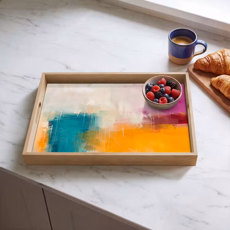 Dienblad - Abstract - Kleurrijk - Modern - Kunst - Oranje — 4