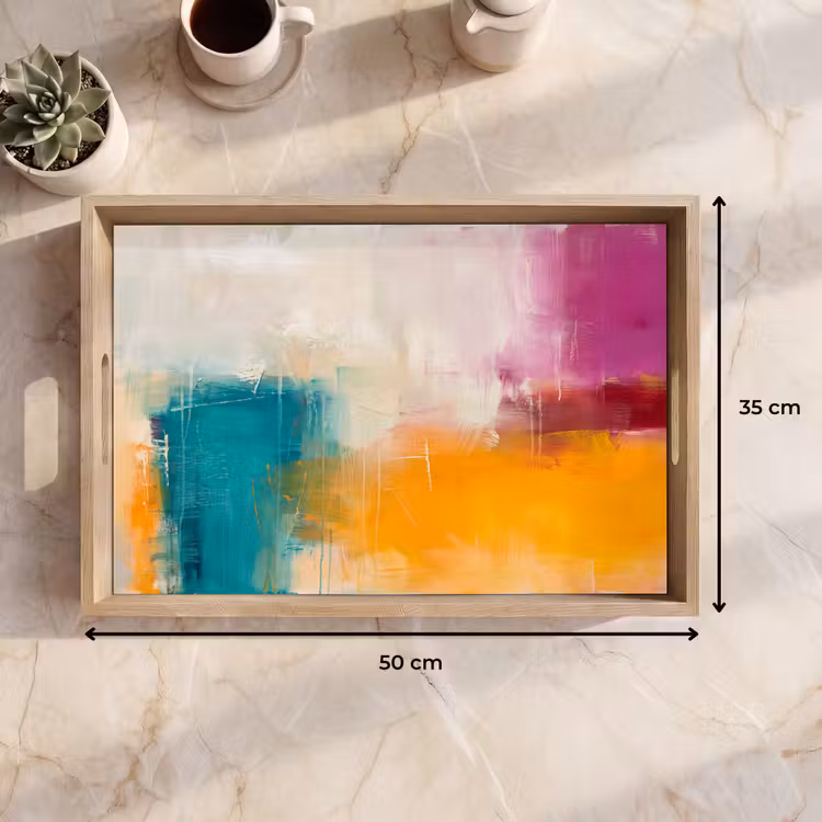 Dienblad - Abstract - Kleurrijk - Modern - Kunst - Oranje — 9