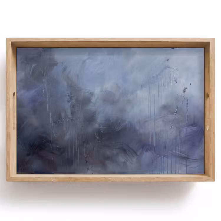 Dienblad - Abstract - Kwaststreken - Modern - Kunst - Grijs — 1