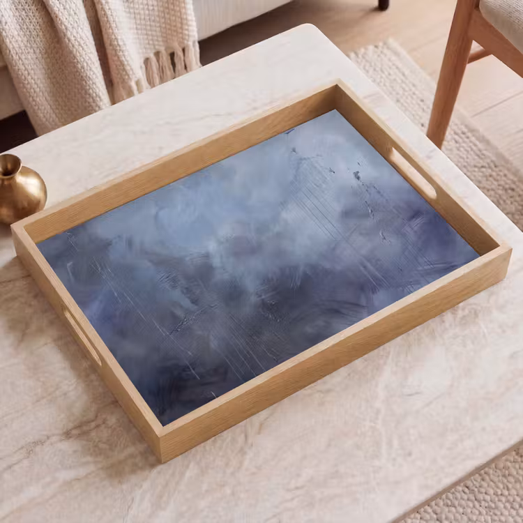 Dienblad - Abstract - Kwaststreken - Modern - Kunst - Grijs — 2