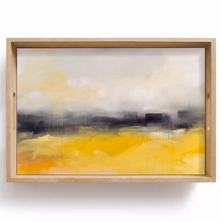 Dienblad - Abstract - Landschap - Modern - Geel — 1