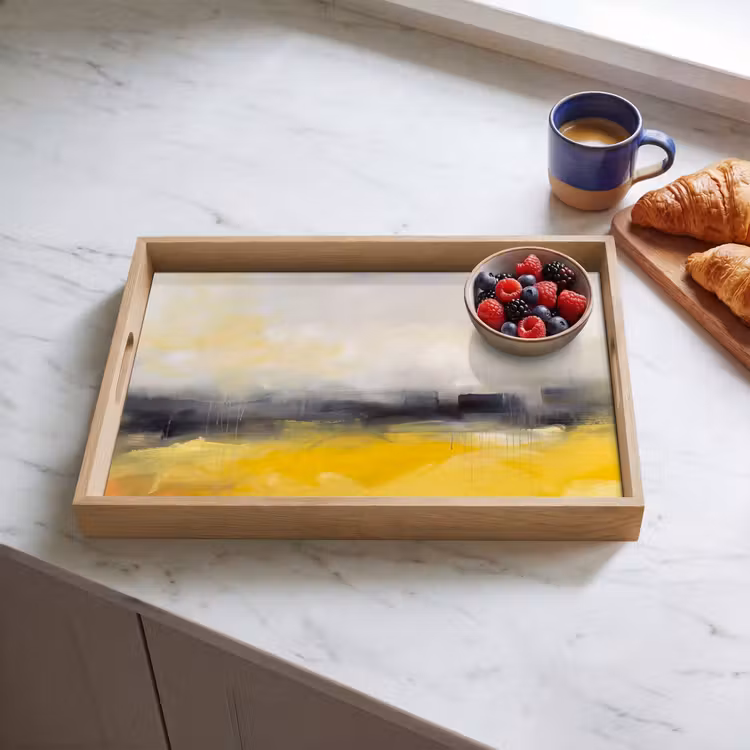Dienblad - Abstract - Landschap - Modern - Geel — 4