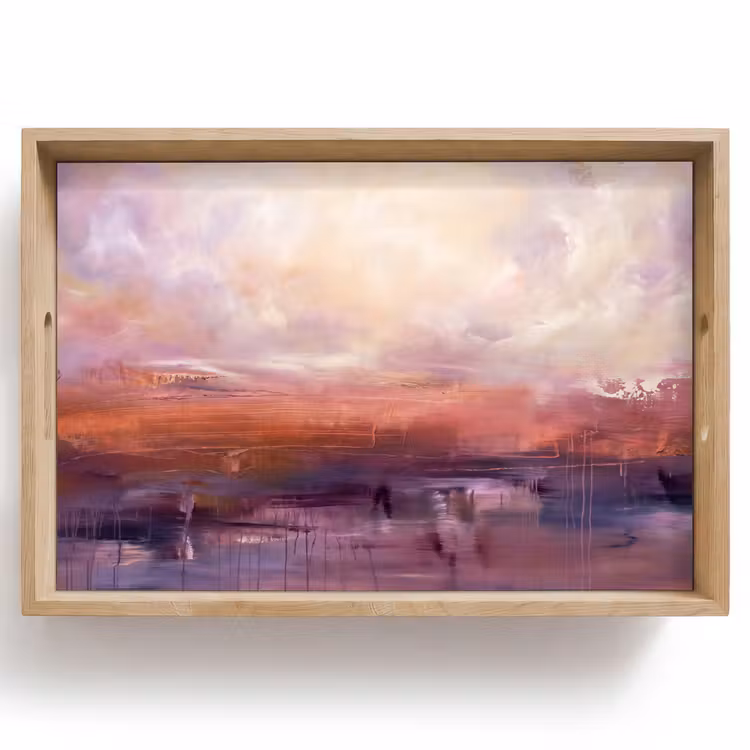 Dienblad - Abstract - Landschap - Modern - Paars - Oranje — 1