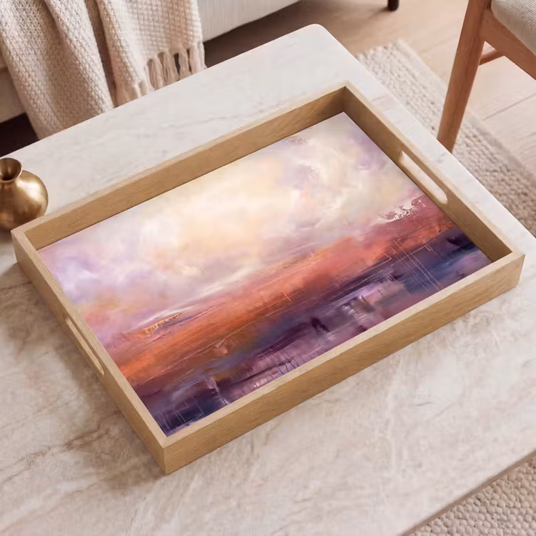 Dienblad - Abstract - Landschap - Modern - Paars - Oranje — 2