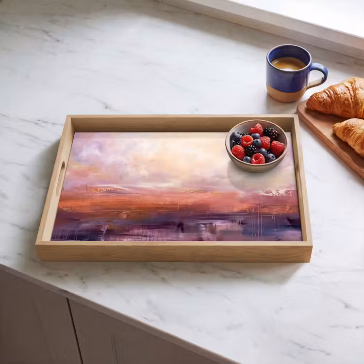 Dienblad - Abstract - Landschap - Modern - Paars - Oranje — 4