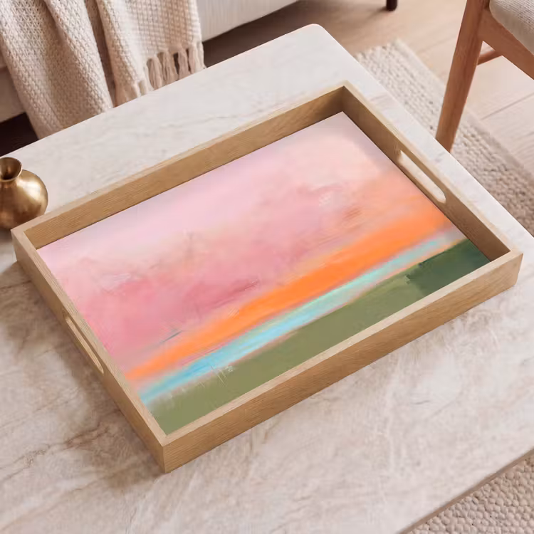 Dienblad - Abstract - Landschap - Modern - Roze - Oranje — 2