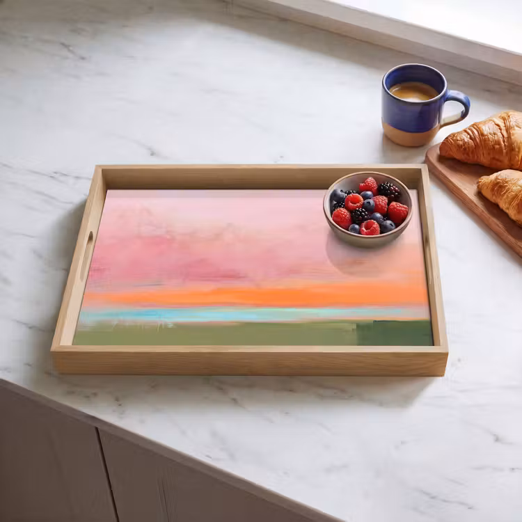 Dienblad - Abstract - Landschap - Modern - Roze - Oranje — 4