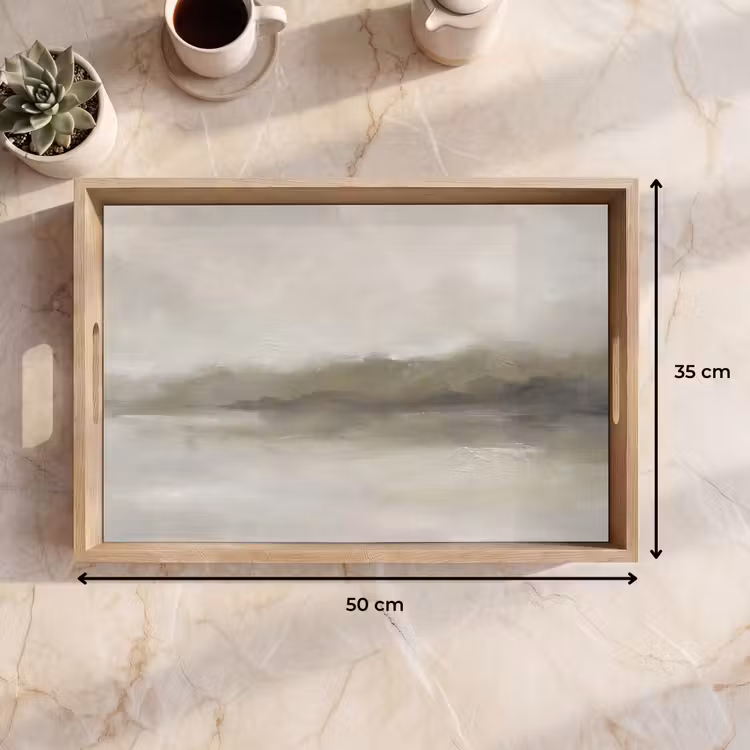 Dienblad - Abstract - Landschap - Nevel - Modern - Grijs — 9