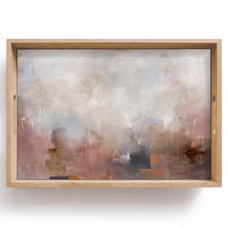 Dienblad - Abstract - Vloeiend - Kunst - Modern - Beige — 1