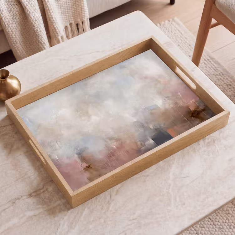 Dienblad - Abstract - Vloeiend - Kunst - Modern - Beige — 2