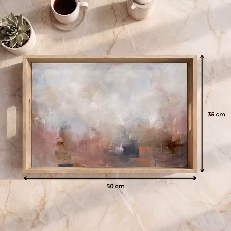 Dienblad - Abstract - Vloeiend - Kunst - Modern - Beige — 9