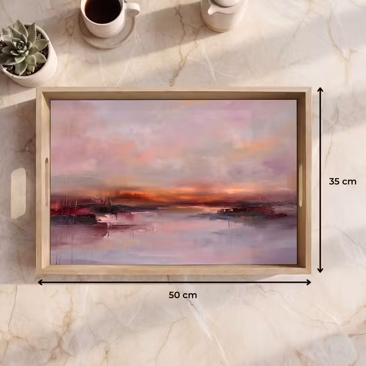 Dienblad - Landschap - Zonsondergang - Abstract - Modern - Roze — 9