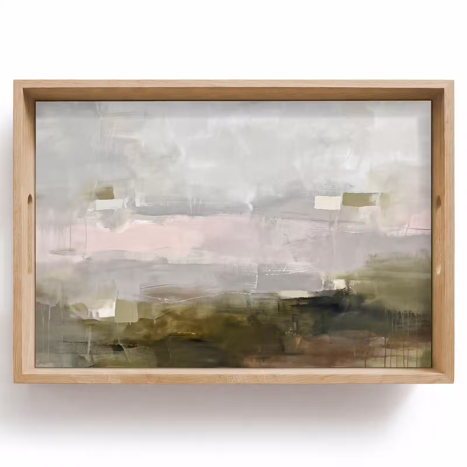 Dienblad - Abstract - Gelaagd - Kunst - Modern - Grijs-Groen — 1
