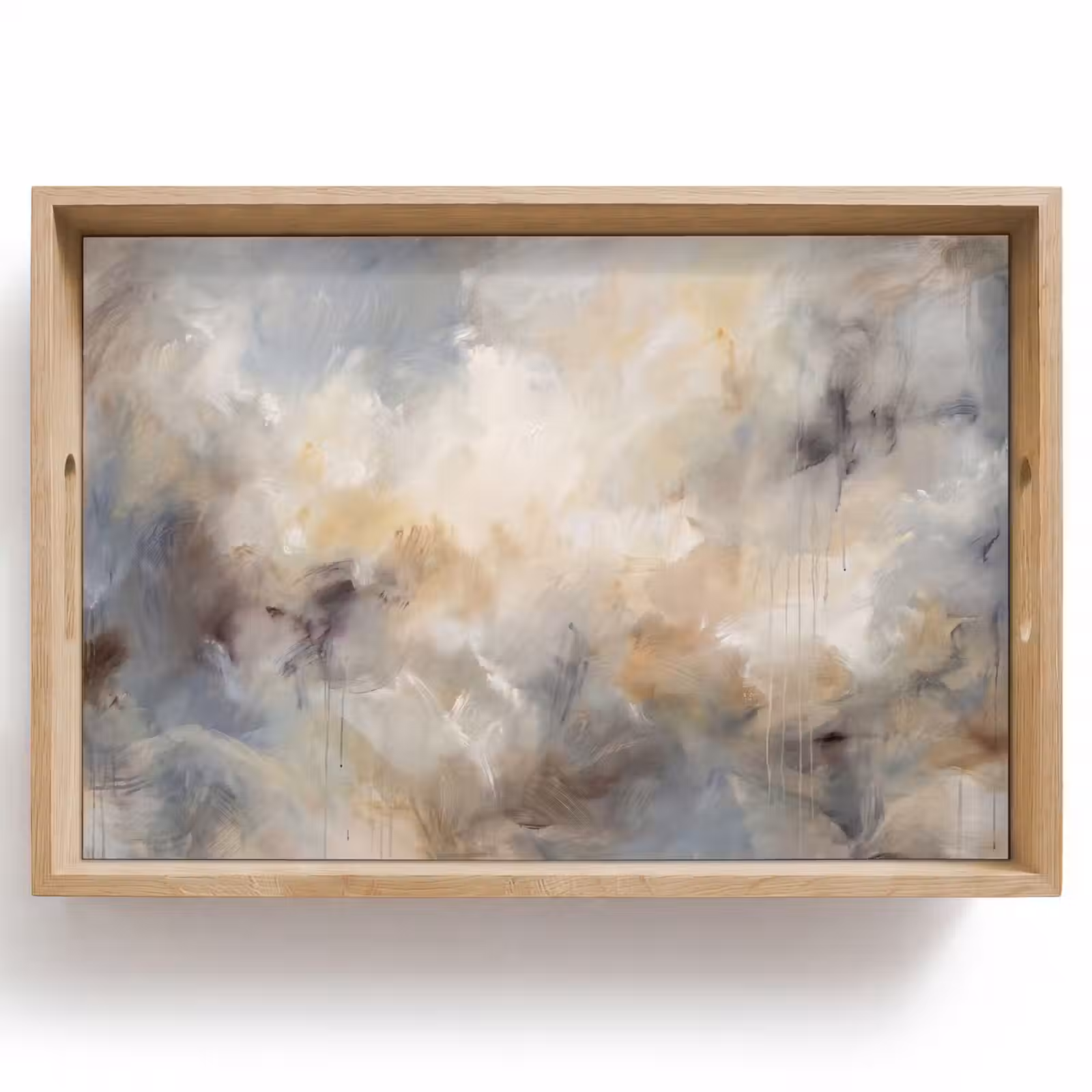 Dienblad - Abstract - Wolken - Sfeervol - Beige - Grijs — 1