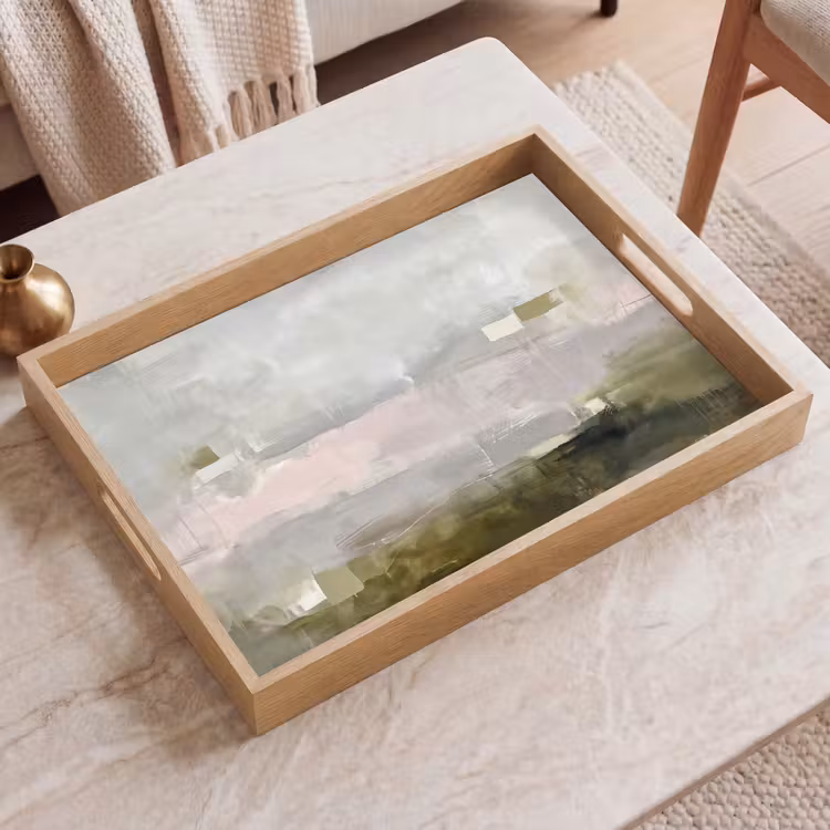 Dienblad - Abstract - Gelaagd - Kunst - Modern - Grijs-Groen — 2