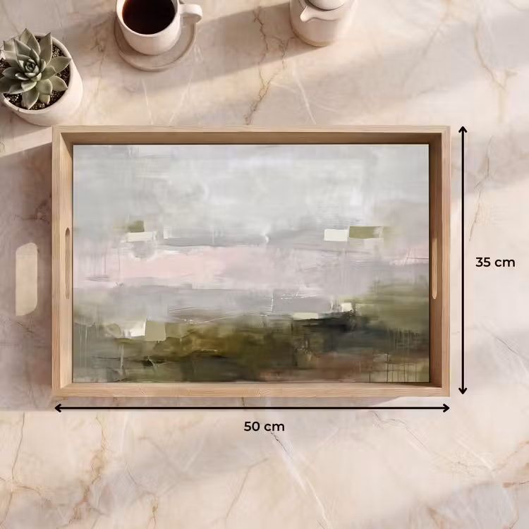 Dienblad - Abstract - Gelaagd - Kunst - Modern - Grijs-Groen — 9